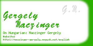 gergely maczinger business card